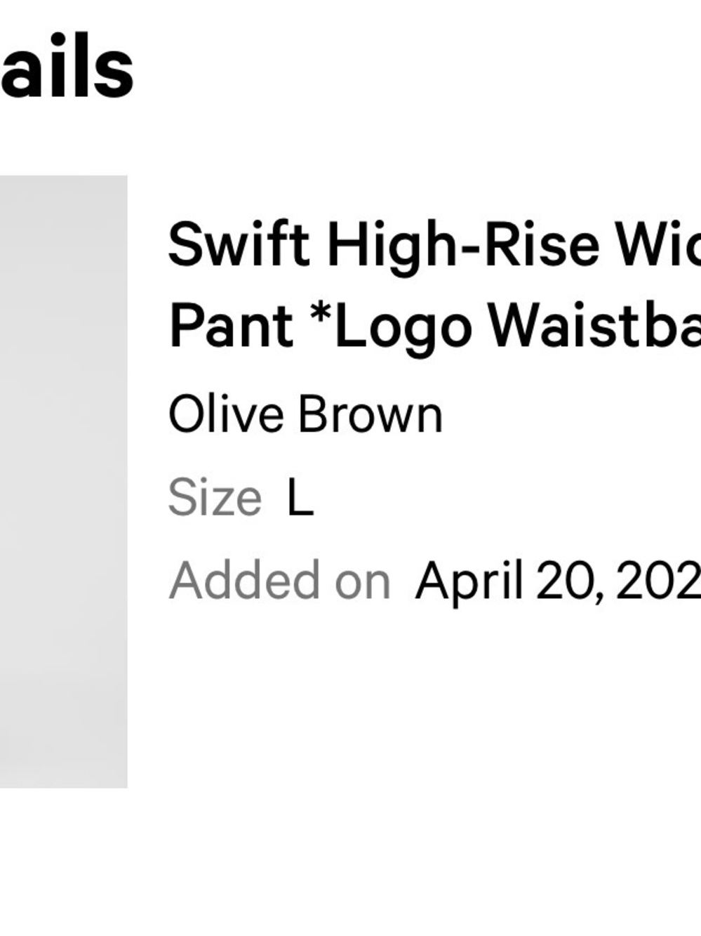 lululemon athletica Swift High-Rise Wide Leg Pant - Olive Brown